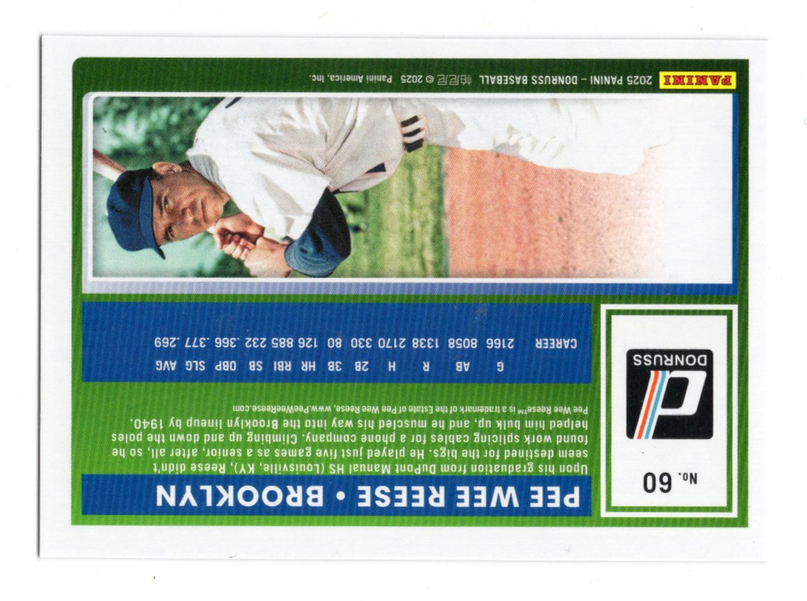 2025 Donruss Pee Wee Reese Card Liberty Brooklyn Dodgers