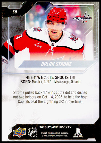 2026-27 Upper Deck MVP Dylan Strome Card Washington Capitals