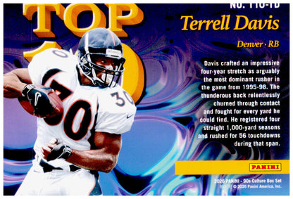 2026 Panini Decades 90s Pop Culture Terrell Davis Card Top 10 Denver Broncos