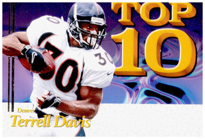 2026 Panini Decades 90s Pop Culture Terrell Davis Card Top 10 Denver Broncos