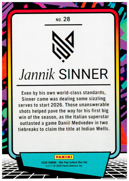 2026 Panini Decades 90s Pop Culture Jannik Sinner Card Cleveland Indians