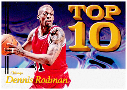 2026 Panini Decades 90s Pop Culture Dennis Rodman Card Top 10 Chicago Bulls
