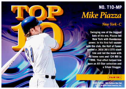 2026 Panini Decades 90s Pop Culture Mike Piazza Card Top 10 New York Mets