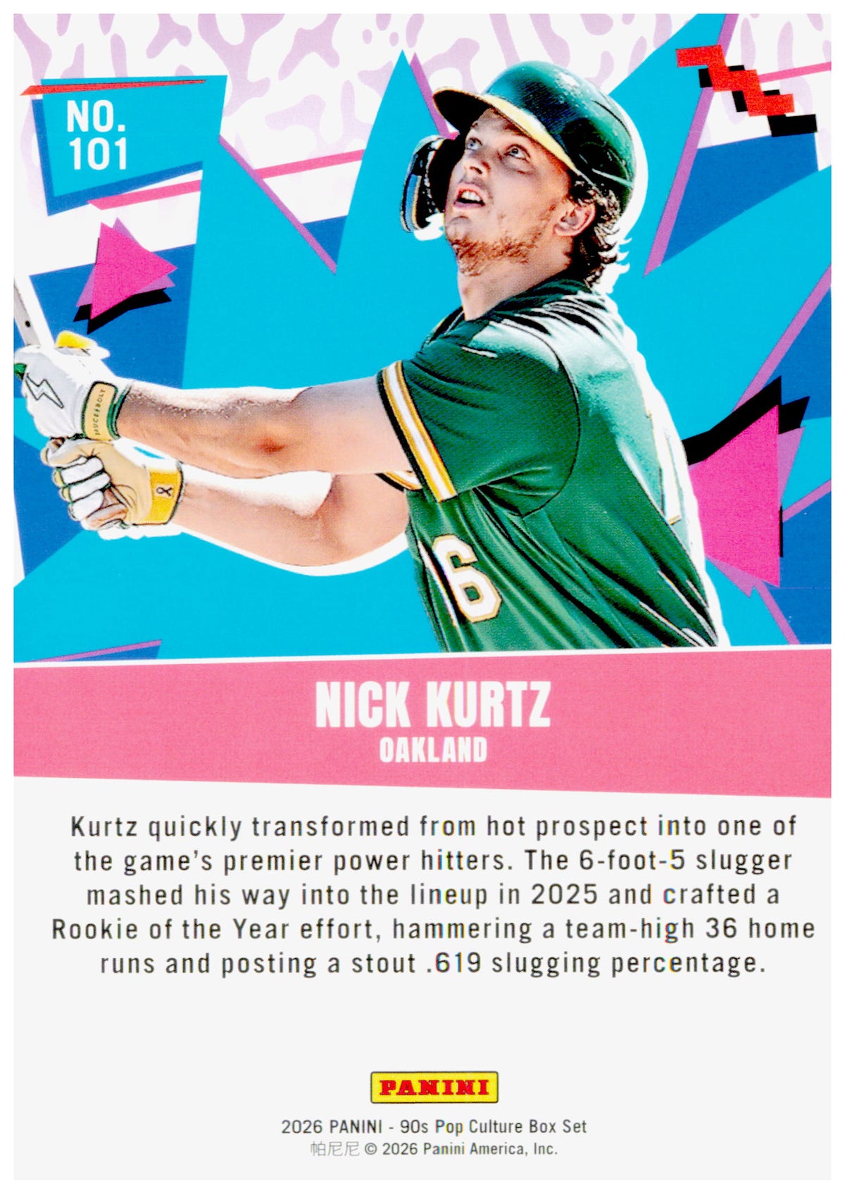 2026 Panini Decades 90s Pop Culture Nick Kurtz Card Athletics
