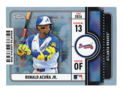 2026 Topps Chrome Ronald Acuña Jr. Card Big Ticket Players Atlanta Braves