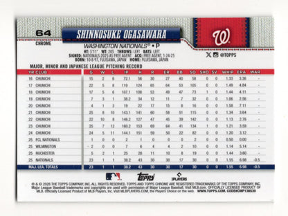 2026 Topps Chrome Shinnosuke Ogasawara Card Raywave Refractors RC