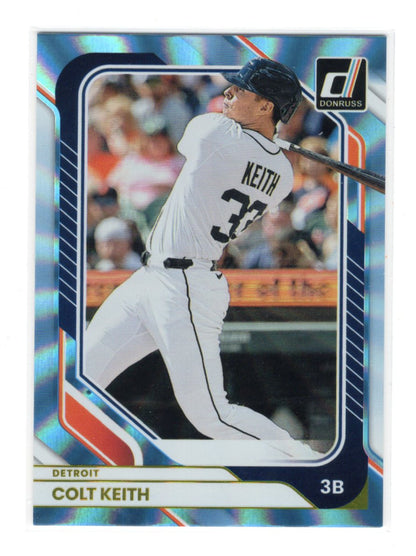 2026 Donruss Colt Keith Card Carolina Blue Laser SN Detroit Tigers