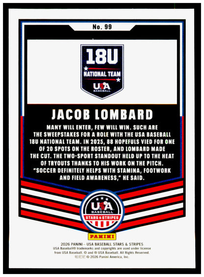 2026 Panini Stars & Stripes Prizm USA Baseball Grady Emerson Card usa