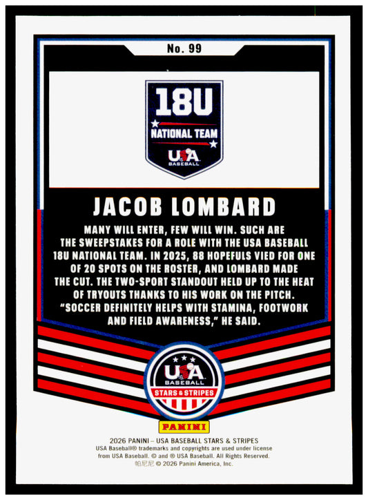 2026 Panini Stars & Stripes Prizm USA Baseball Grady Emerson Card usa