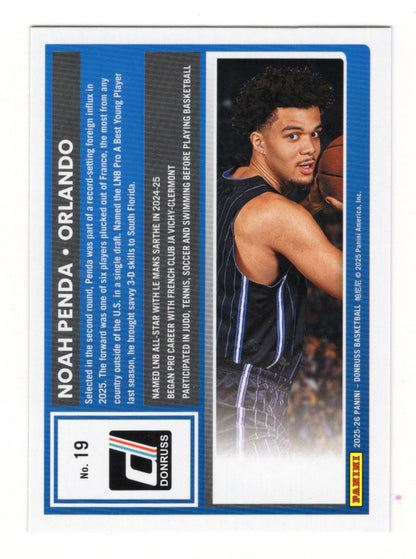 2025-26 Donruss Noah Penda Card Holo Green Laser Orlando Magic