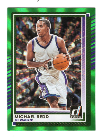 2025-26 Donruss Michael Redd Card Holo Green Laser Milwaukee Bucks