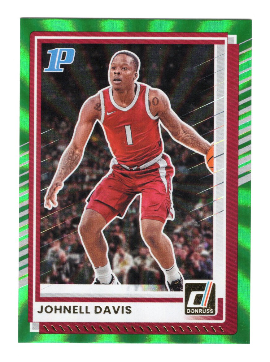 2025-26 Donruss Johnell Davis Card Holo Green Laser Arkansas Razorbacks