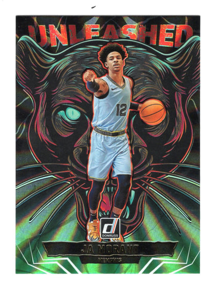 2025-26 Donruss Ja Morant Card Unleashed Holo Green Laser Memphis Grizzlies