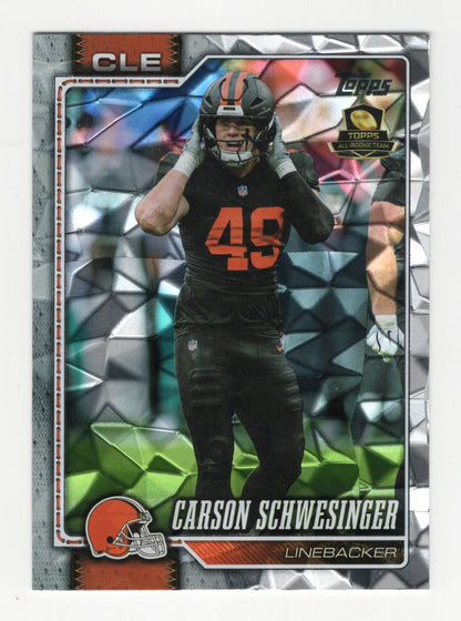 2026 Topps Flagship Carson Schwesinger Card Diamante Foil Cleveland Browns