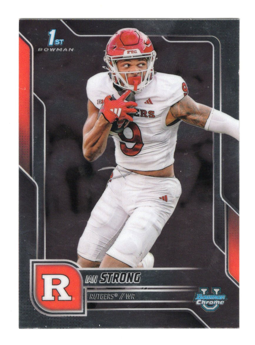 2025 Bowman University Chrome Ian Strong Card Rutgers Scarlet Knights