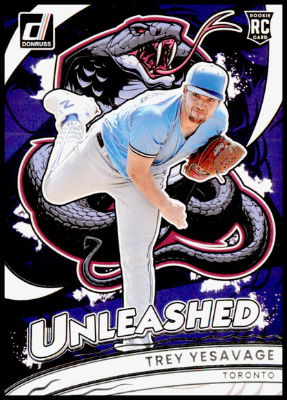 2026 Donruss Trey Yesavage Card Unleashed Holo SN Toronto Blue Jays
