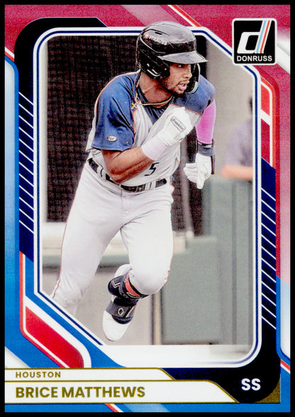 2026 Donruss Brice Matthews Card Red and Blue RC Houston Astros