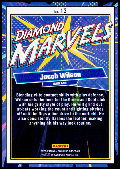 2026 Donruss Jacob Wilson Card Diamond Marvels Athletics