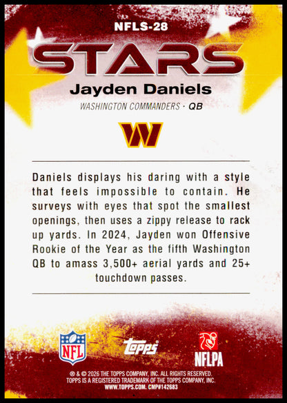 2026 Topps Flagship Jayden Daniels Card NFL Stars Washington Commanders