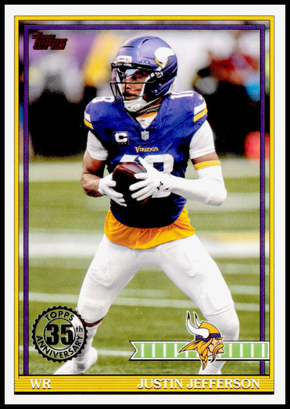 2026 Topps Flagship Justin Jefferson Card 1991 Topps Football Minnesota Vikings