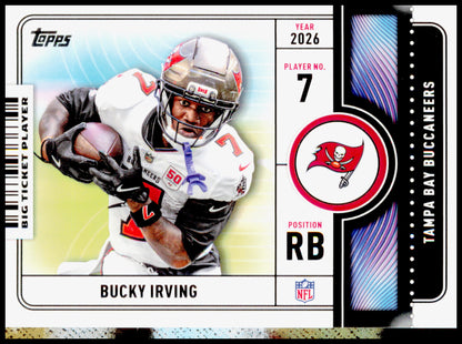 2026 Topps Flagship Bucky Irving Card Big Ticket Players Tampa Bay Buccaneers