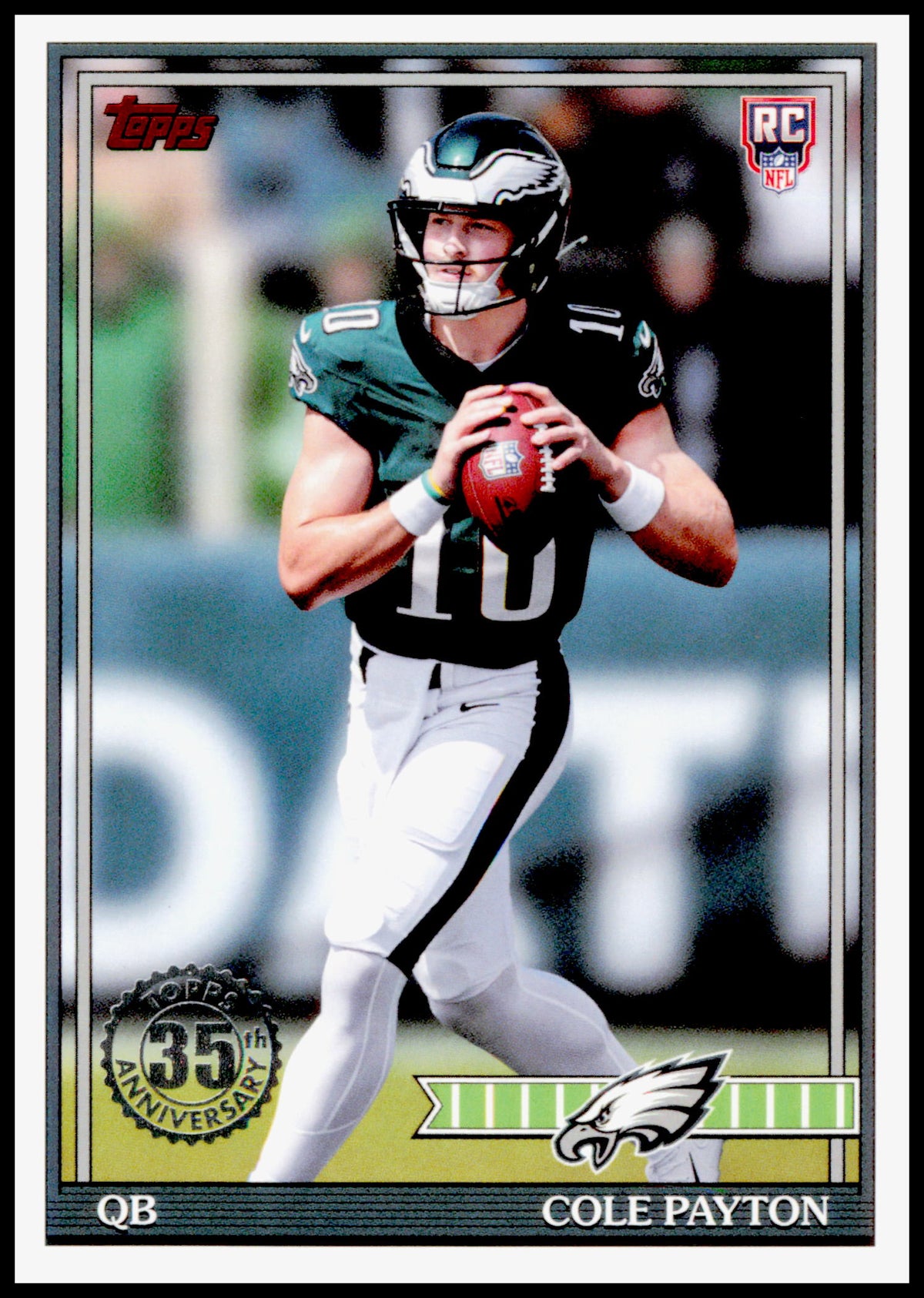 2026 Topps Flagship Cole Payton Card 1991 Topps Football Rookies Eagles