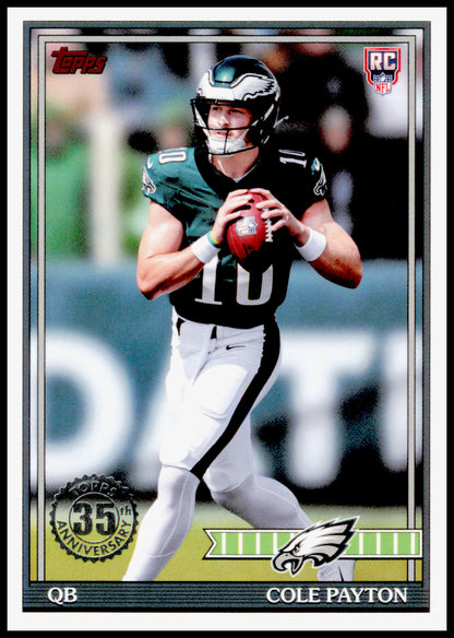 2026 Topps Flagship Cole Payton Card 1991 Topps Football Rookies Eagles