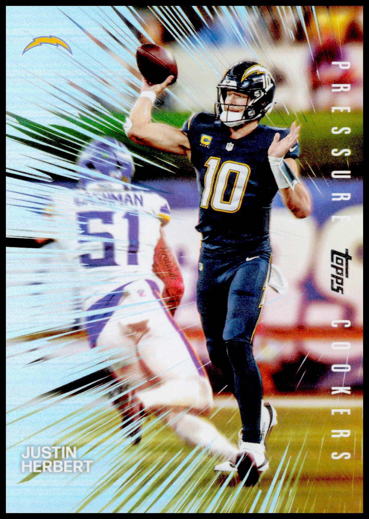 2026 Topps Flagship Justin Herbert Card Pressure Cookers Los Angeles Chargers