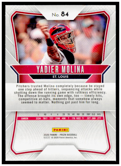 2026 Panini Prizm Yadier Molina Card St. Louis Cardinals