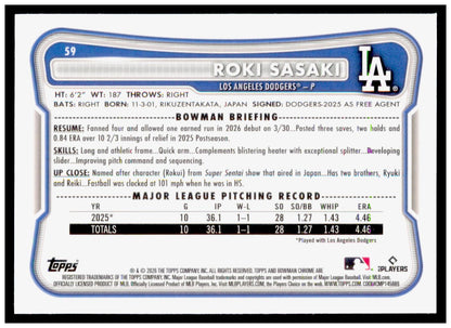 2026 Bowman Chrome Christian Zazueta Card Prospects Los Angeles Dodgers