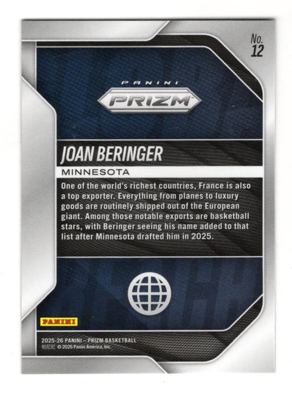 2025-26 Panini Prizm Joan Beringer Card Global Reach Minnesota Timberwolves