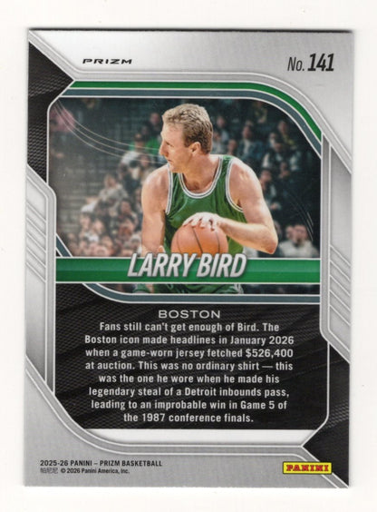 2025-26 Panini Prizm Larry Bird Card Purple Wave Prizm Boston Celtics