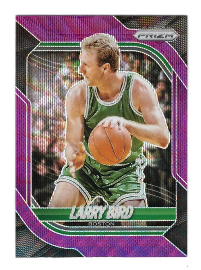 2025-26 Panini Prizm Larry Bird Card Purple Wave Prizm Boston Celtics