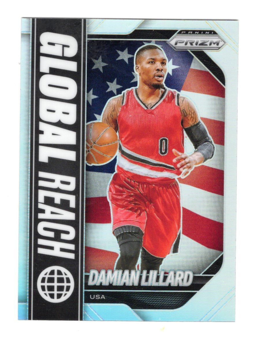 2025-26 Panini Prizm Damian Lillard Card Global Reach Portland  Prizm