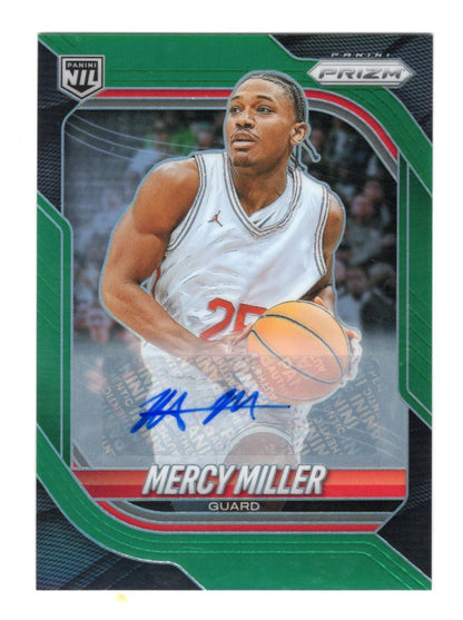 2025-26 Panini Prizm Mercy Miller Card Autographs Base Prizm Green AU Cougars