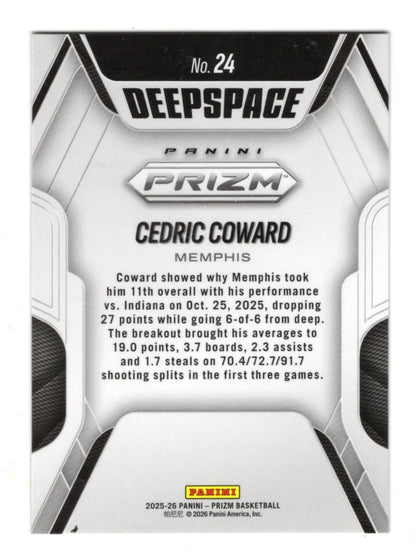 2025-26 Panini Prizm Cedric Coward Card Deep Space Memphis Grizzlies