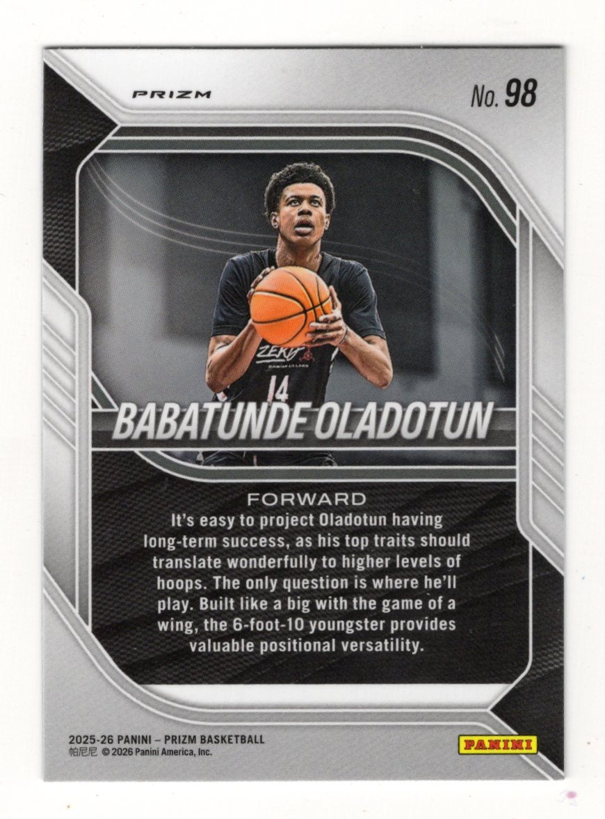 2025-26 Panini Prizm Babatunde Oladotun Card Green Prizm NIL