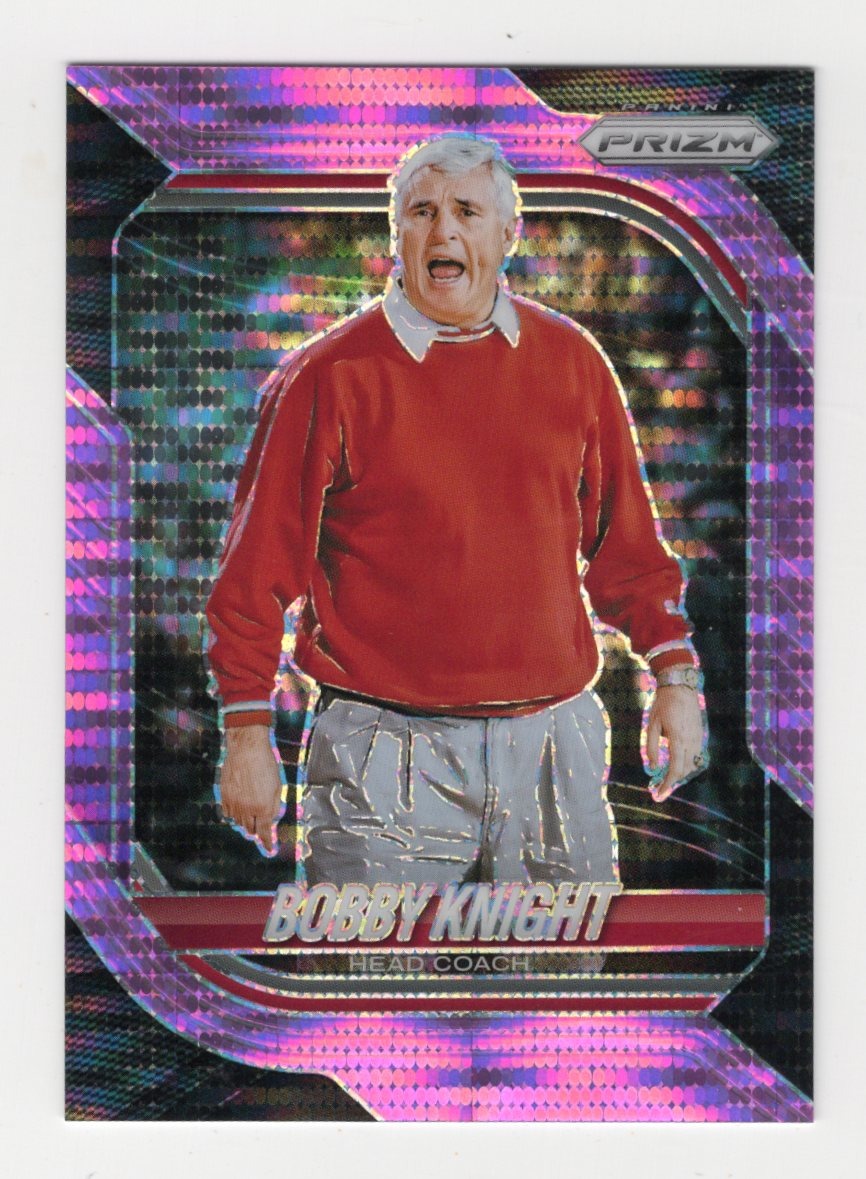 2025-26 Panini Prizm Bobby Knight Card Pink Pulsar Prizm SN Indiana Hoosiers