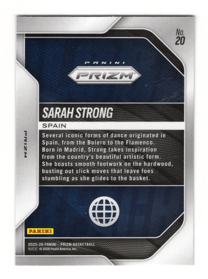 2025-26 Panini Prizm Sarah Strong Global Reach Silver Insert #20 Spain NIL WBB