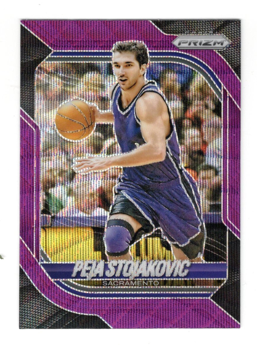 2025-26 Panini Prizm Peja Stojakovic Card Purple Wave Prizm Sacramento Kings