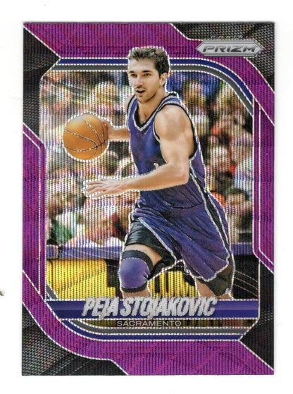 2025-26 Panini Prizm Peja Stojakovic Card Purple Wave Prizm Sacramento Kings