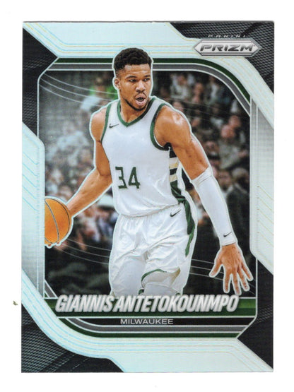 2025-26 Panini Prizm Giannis Antetokounmpo Card Silver Prizm Milwaukee Bucks