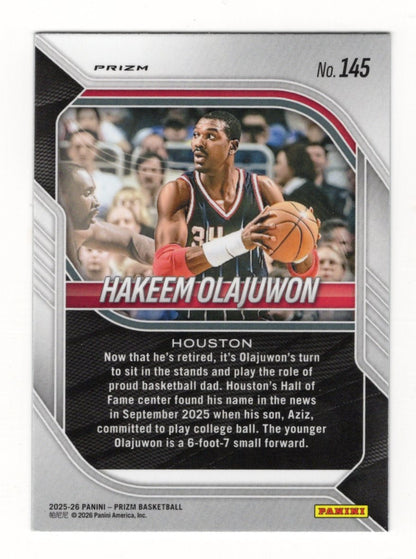2025-26 Panini Prizm Hakeem Olajuwon Card Green Prizm Houston Rockets