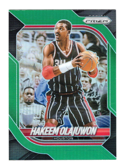 2025-26 Panini Prizm Hakeem Olajuwon Card Green Prizm Houston Rockets