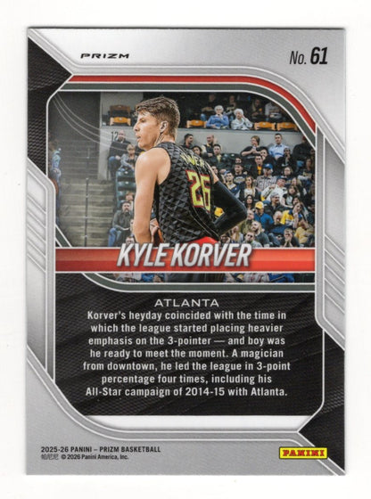 2025-26 Panini Prizm Kyle Korver Card Green Prizm Atlanta Hawks