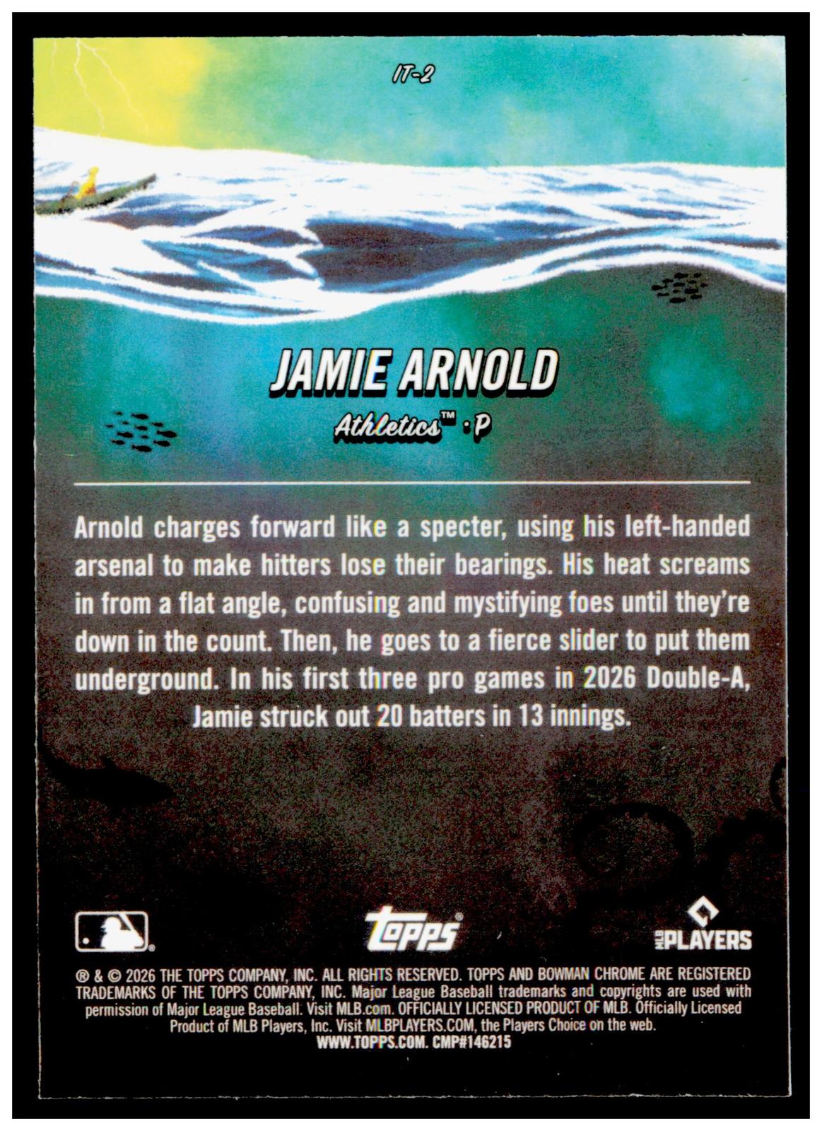2026 Bowman Chrome Jamie Arnold Card It Came to the League Mojo Refractor