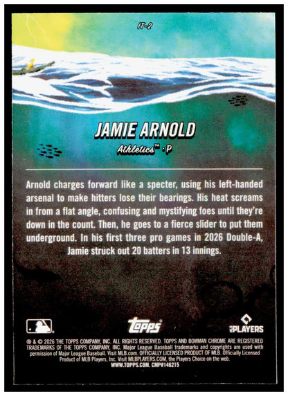 2026 Bowman Chrome Jamie Arnold Card It Came to the League Mojo Refractor