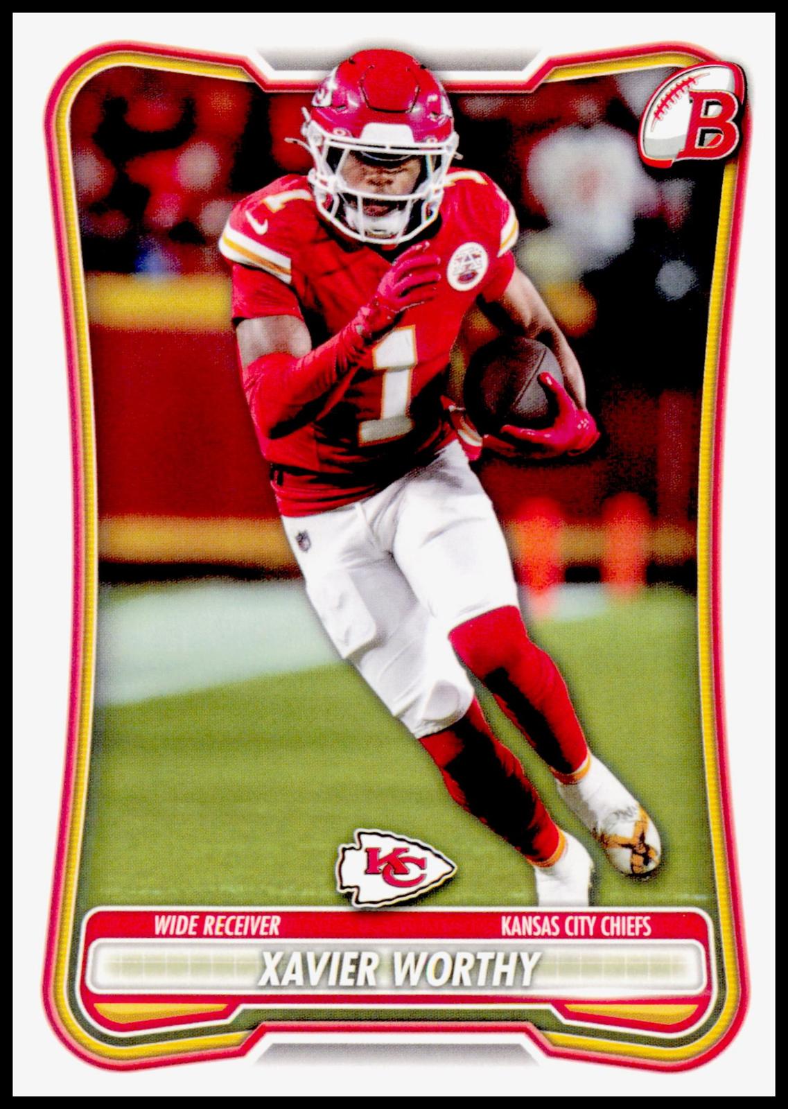 2026 Bowman Xavier Worthy Card Kansas City Chiefs