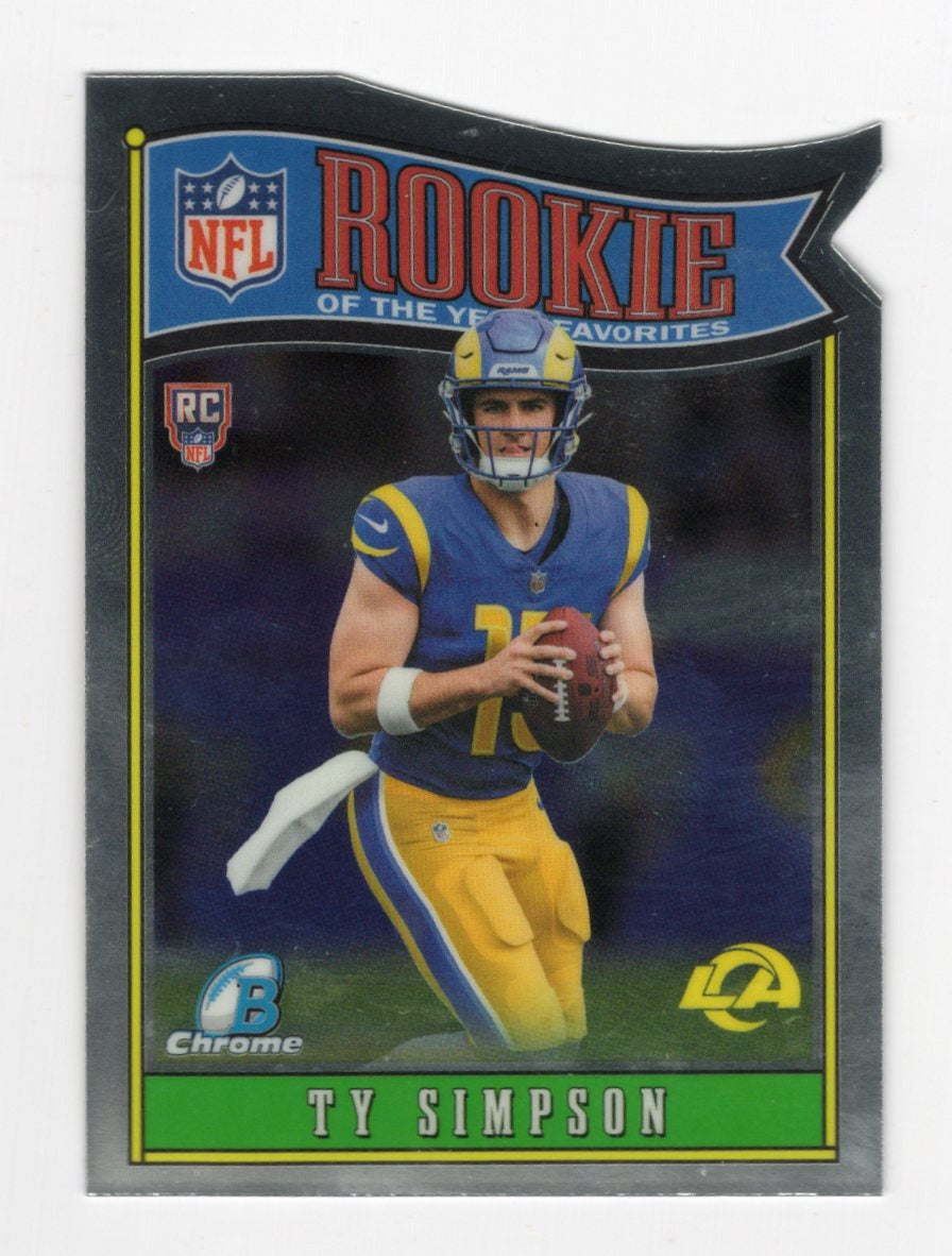 2026 Bowman Ty Simpson Card Rookie of the Year Favorites Los Angeles Rams