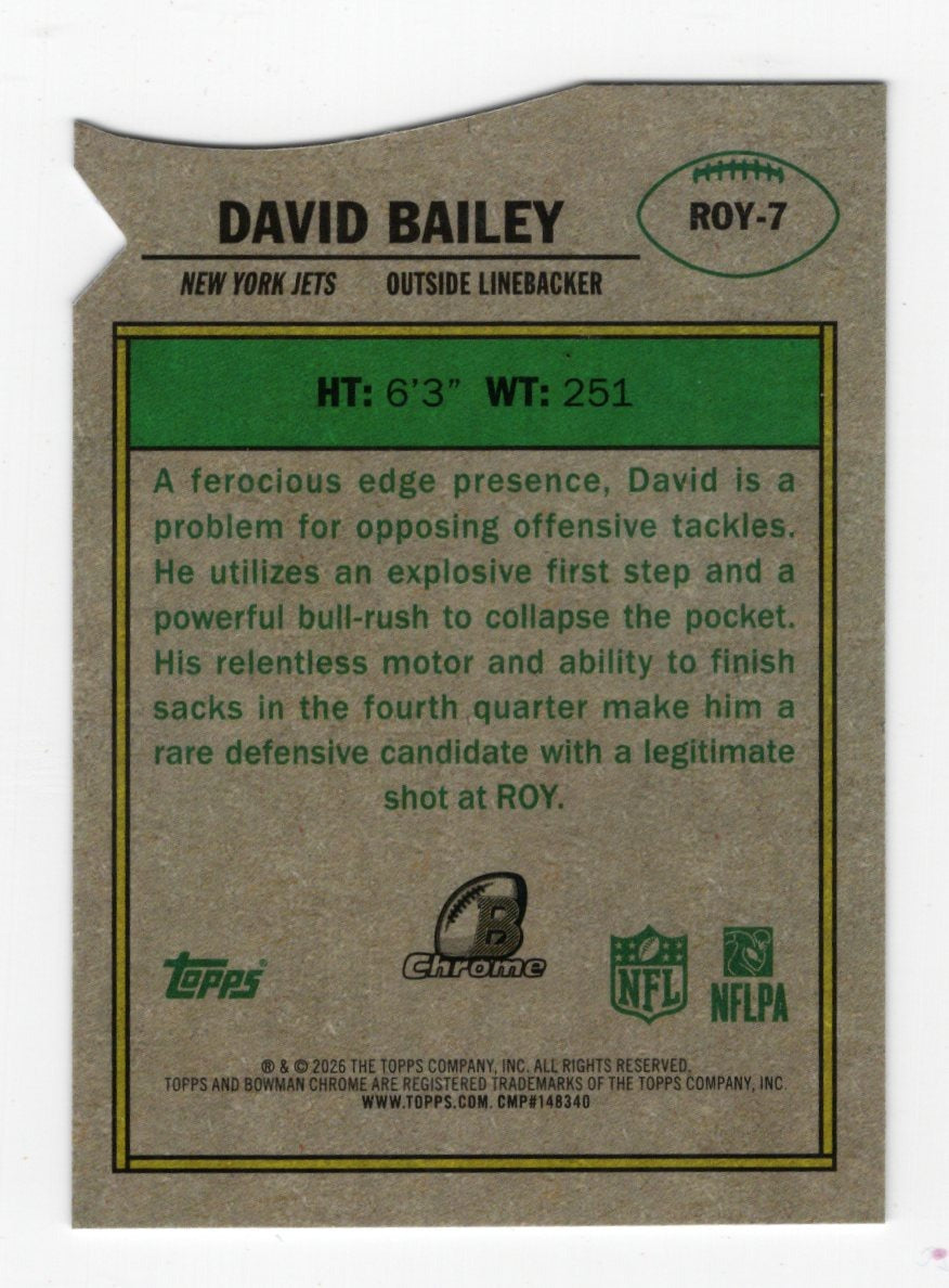 2026 Bowman David Bailey Card Rookie of the Year Favorites New York Jets
